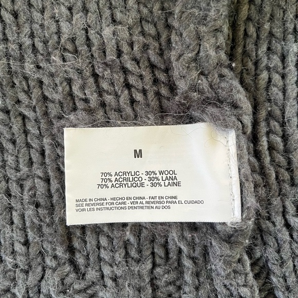 Vintage Y2K Nine West Open Front Chunky Knit Charcoal Gray Cardigan Size Medium - Picture 8 of 9